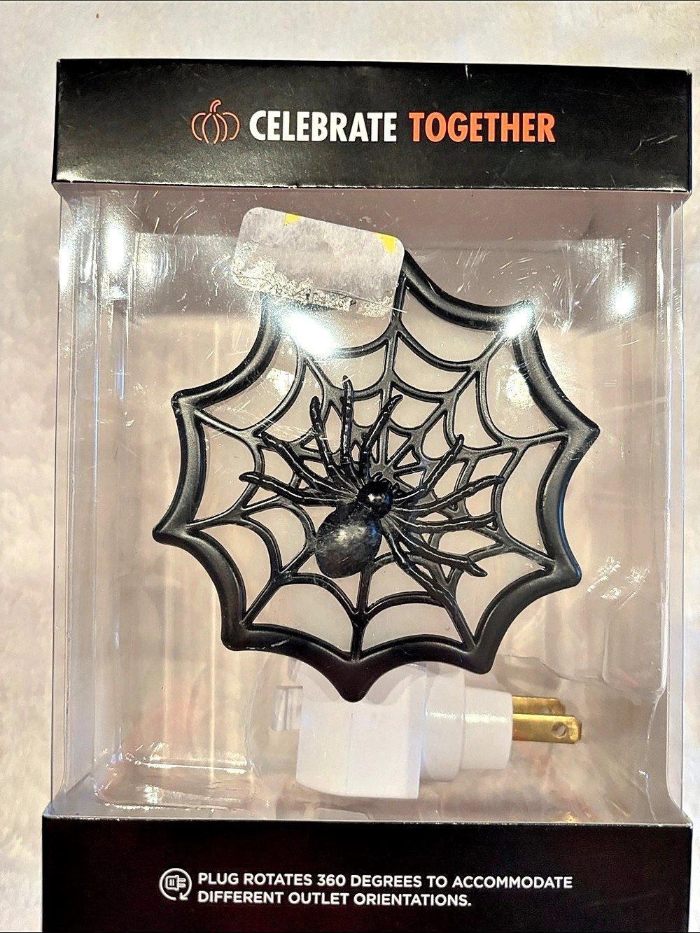 Celebrate Together Halloween Night Light Spiderweb Night Light Black NWT